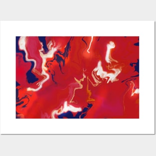 Red liquid abstract art Posters and Art